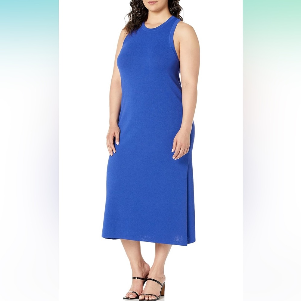 The Drop ~ Gabriela Azure High Neck Side-Slit Maxi Sweater Dress ~ XXL ~ NWT